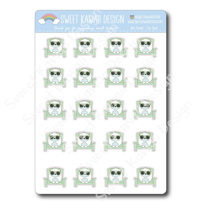 Kawaii Yeti  Stickers - Sun Chair