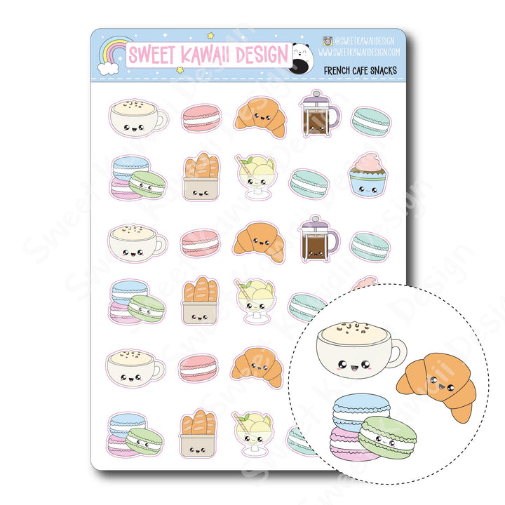 Kawaii French Cafe Snack Stickers