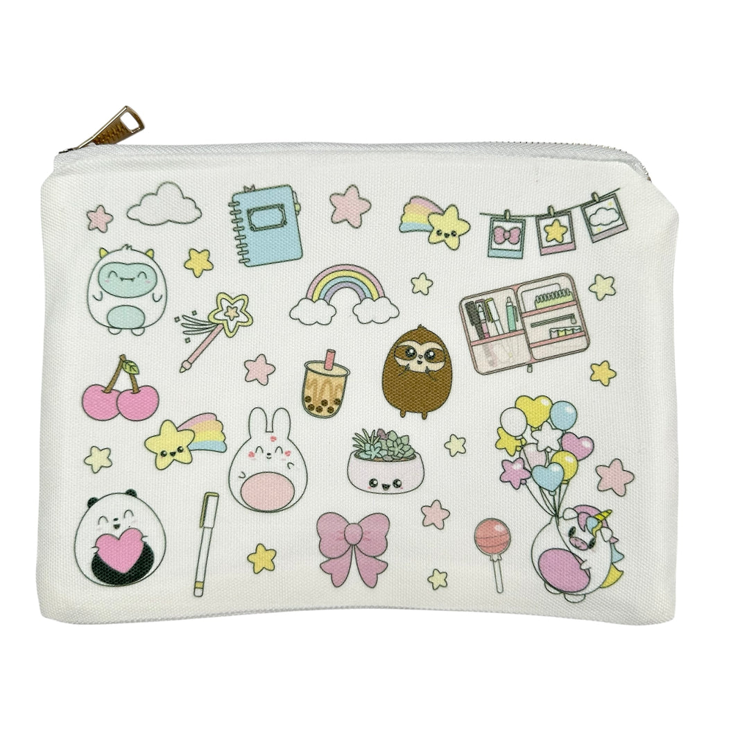 Canvas Pouch 6.3" x 9" - Kawaii Fun