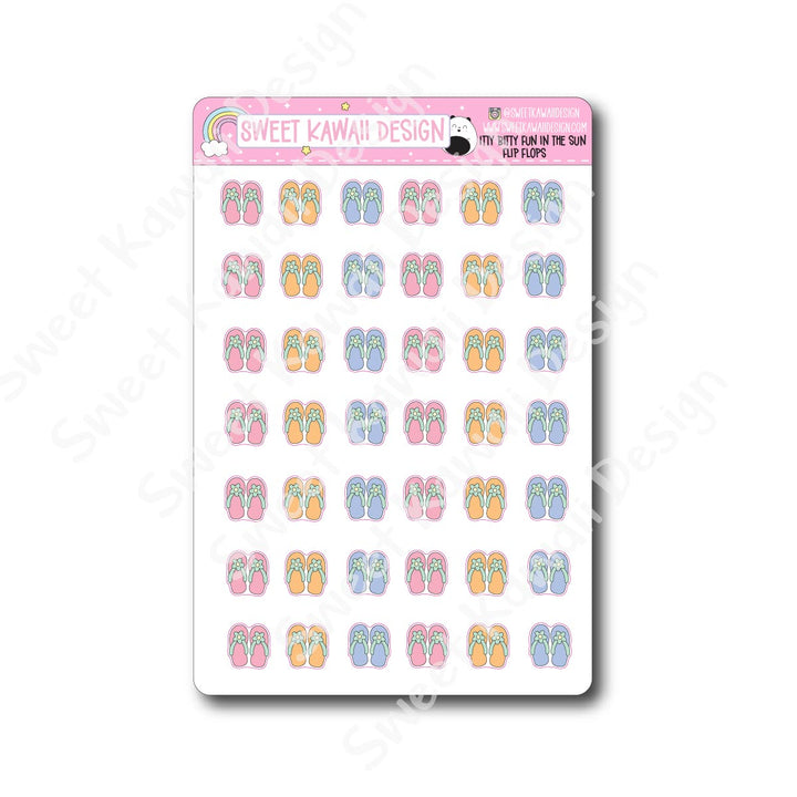 Kawaii Fun in the Sun Stickers - Flip Flops