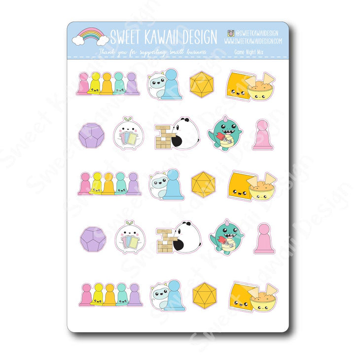 Kawaii Game Night Mix Stickers