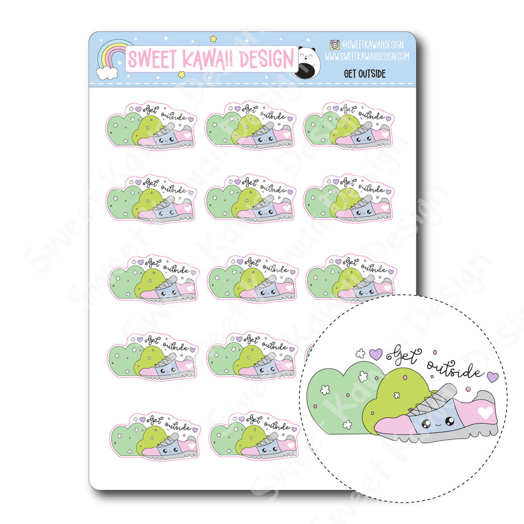 Kawaii Get Outside Stickers