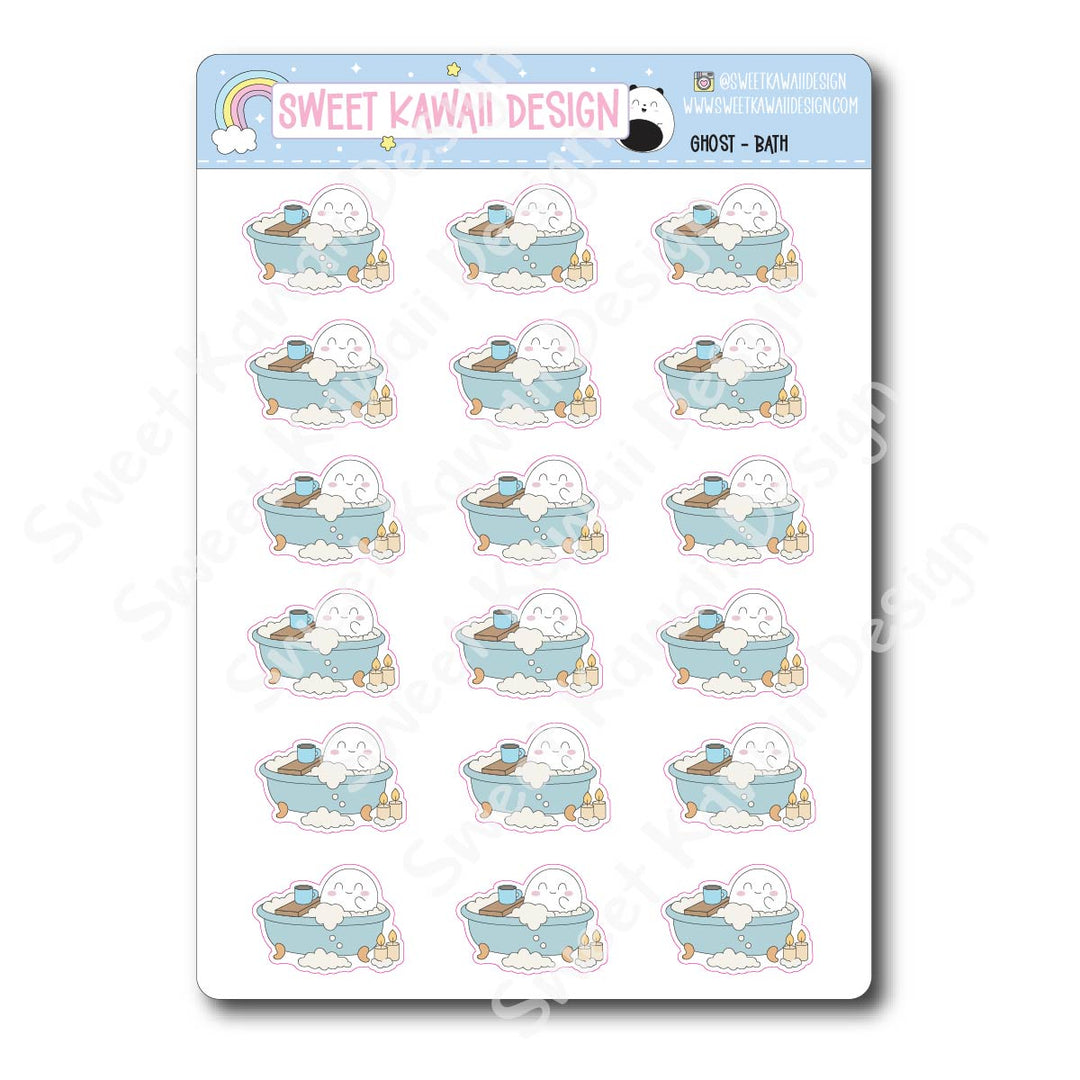 Kawaii Ghost Stickers - Bath