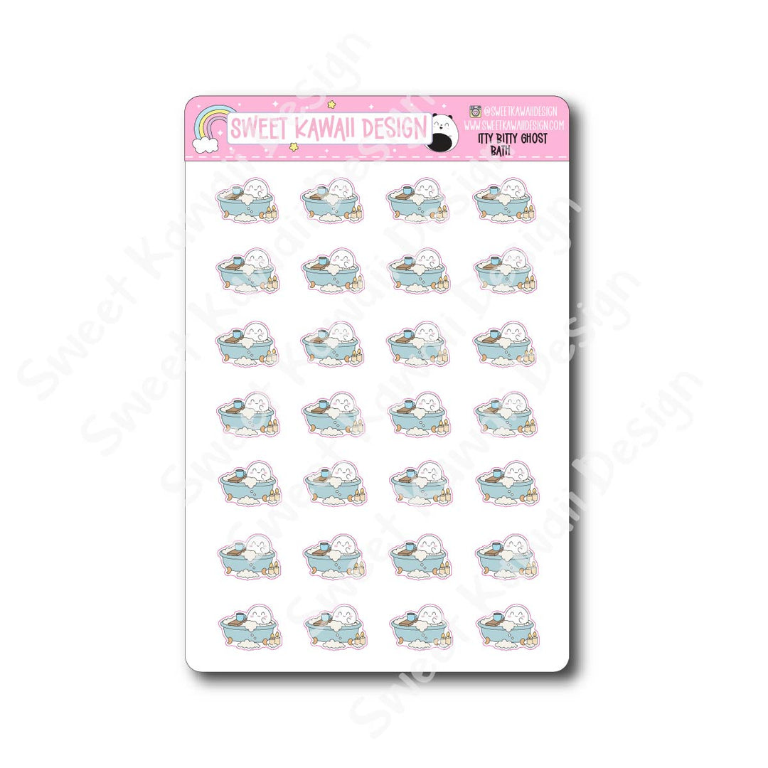 Kawaii Ghost Stickers - Bath