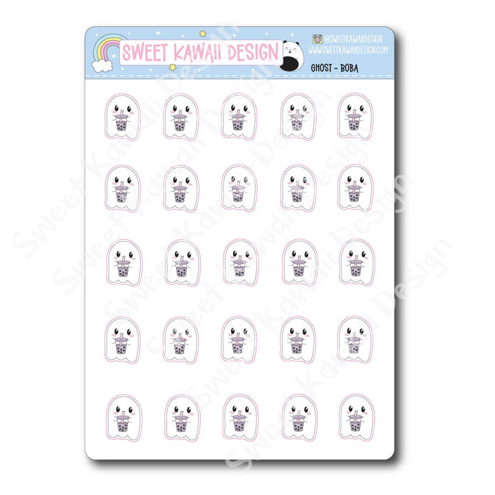 Kawaii Ghost Stickers - Boba