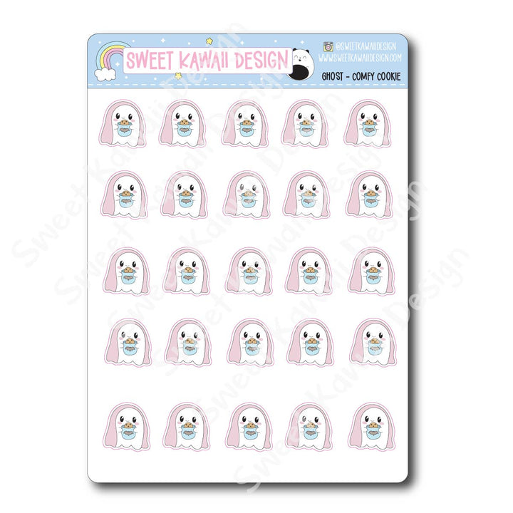 Kawaii Ghost Stickers - Comfy Cookie