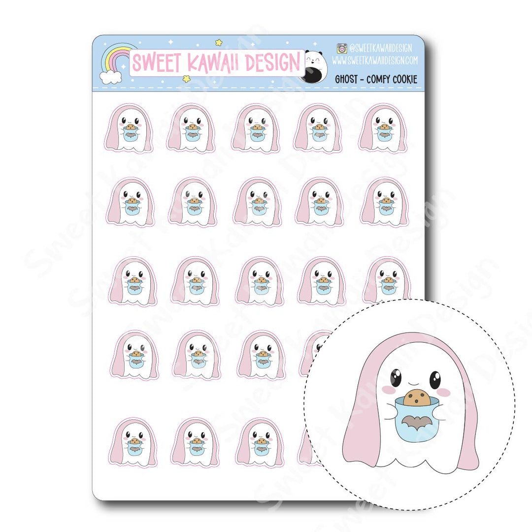 Kawaii Ghost Stickers - Comfy Cookie