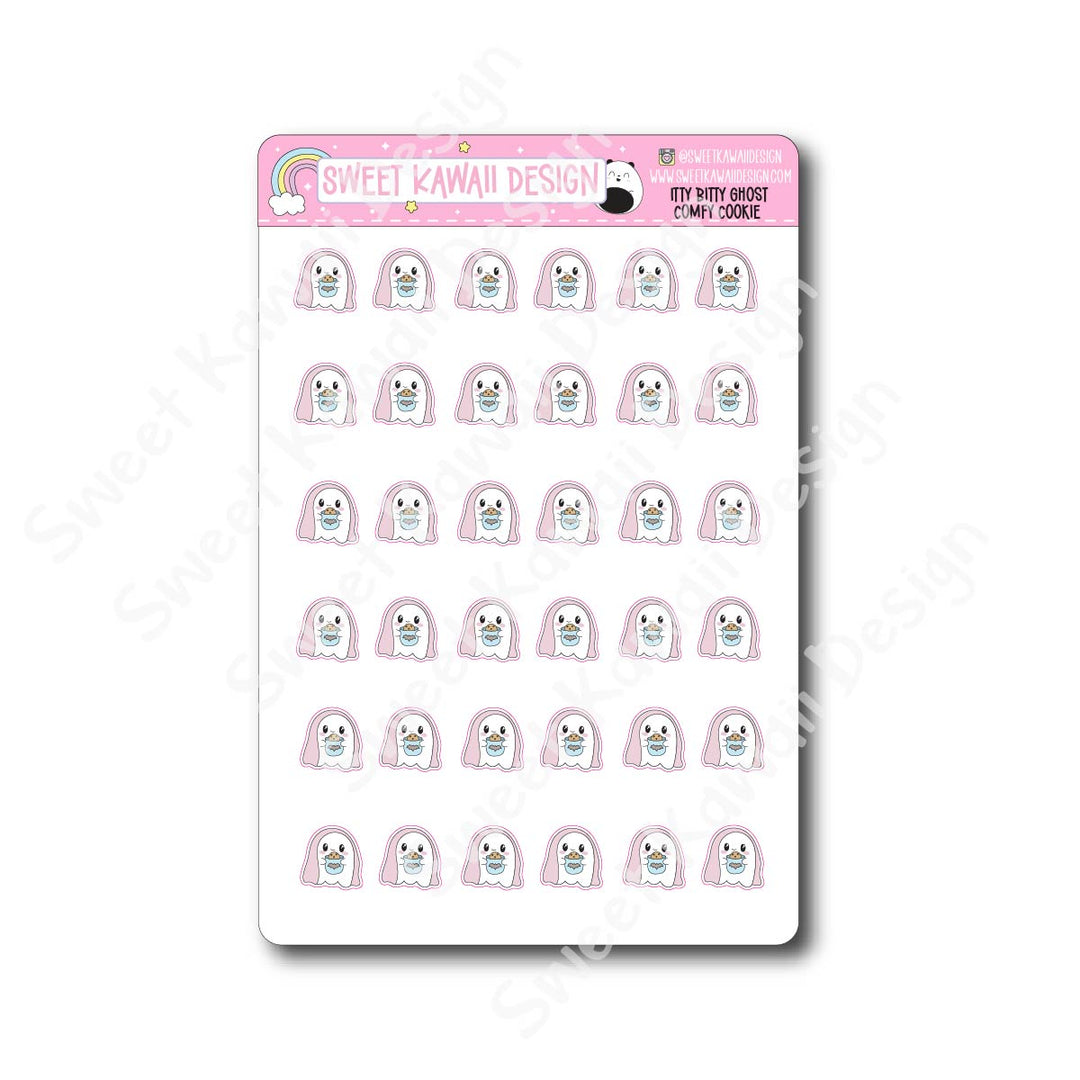 Kawaii Ghost Stickers - Comfy Cookie