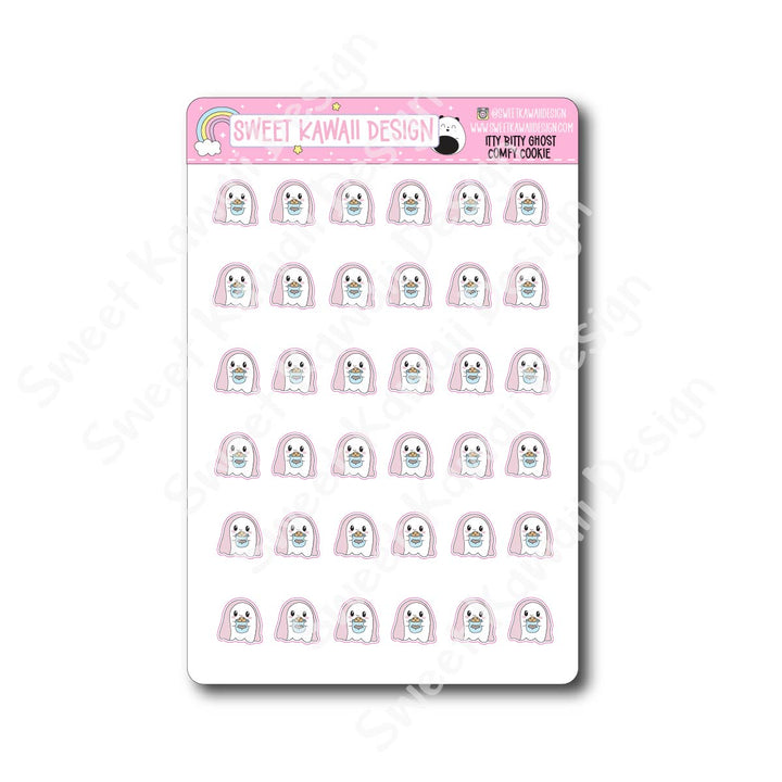 Kawaii Ghost Stickers - Comfy Cookie