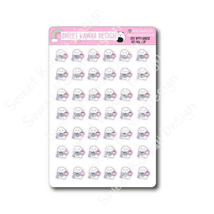 Kawaii Ghost Stickers - Double Cup