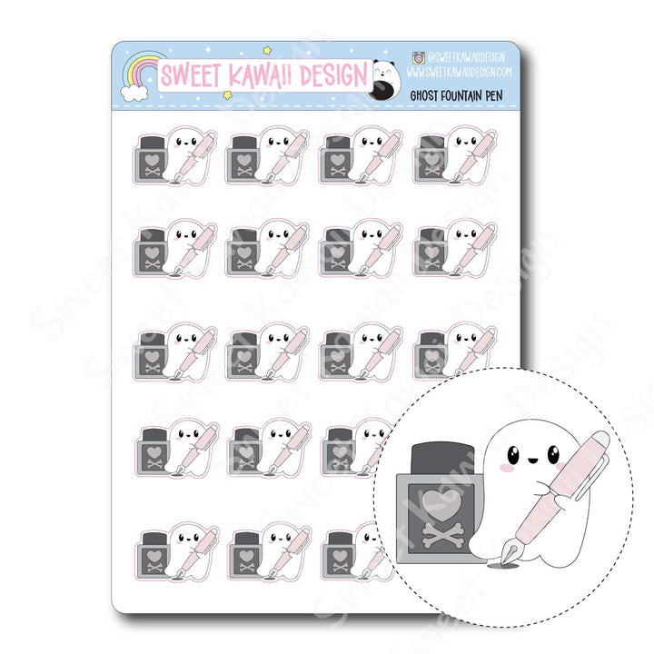 Kawaii Ghost Stickers - Fountain Pen
