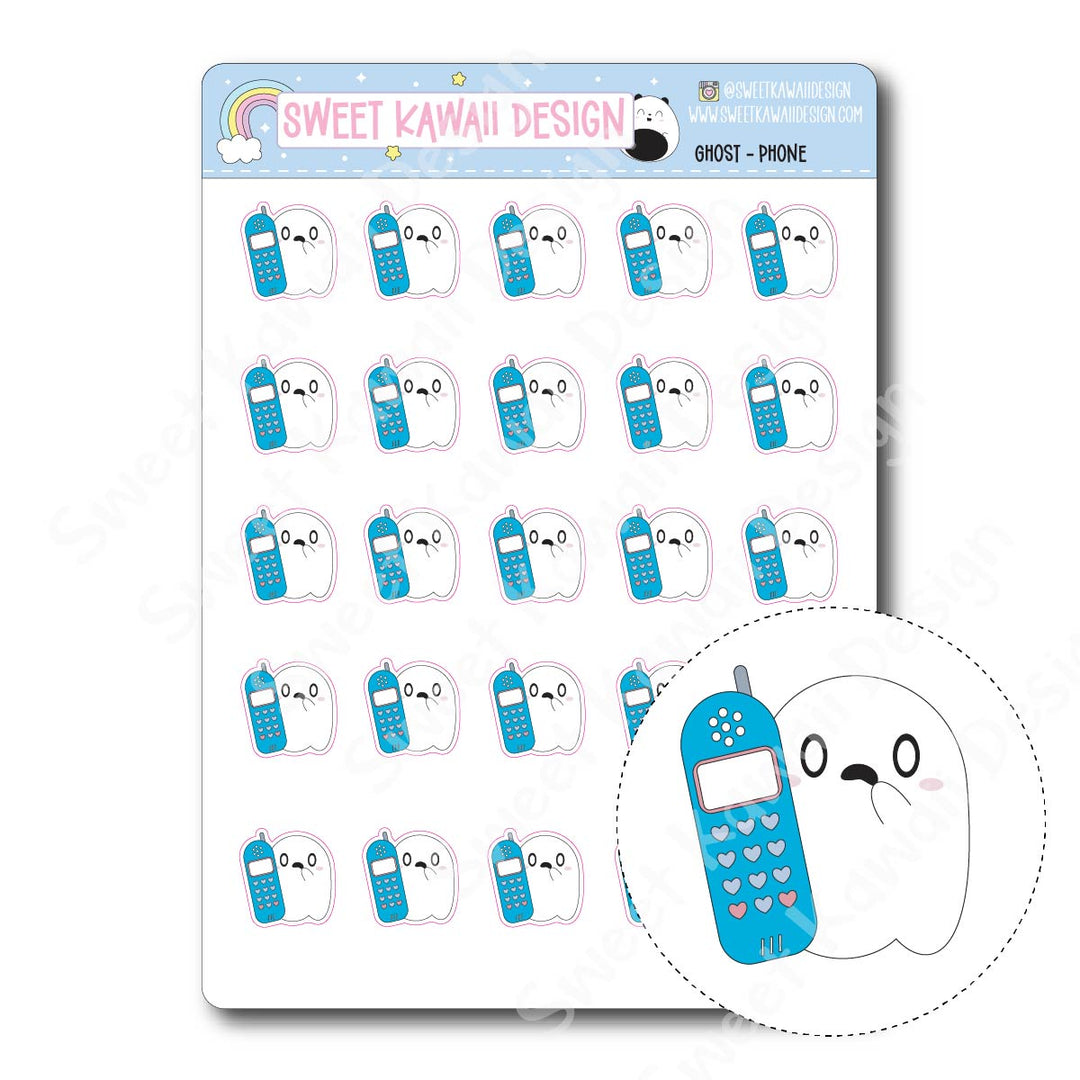 Kawaii Ghost Stickers - Phone