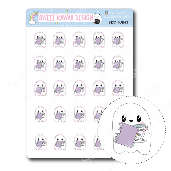 Kawaii Ghost Stickers - Planner and stickers