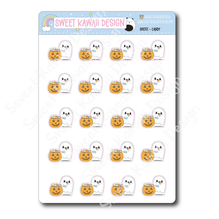 Kawaii Ghost Stickers - Candy