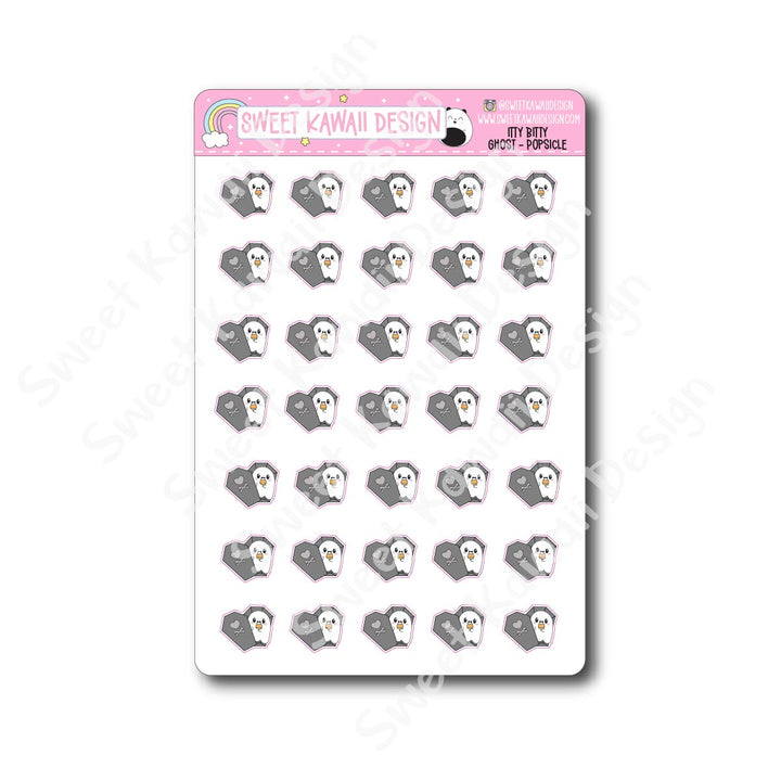 Kawaii Ghost Stickers - Popsicle