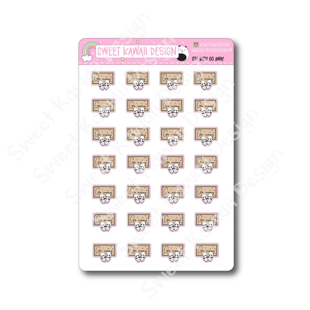 Kawaii Go Away Stickers