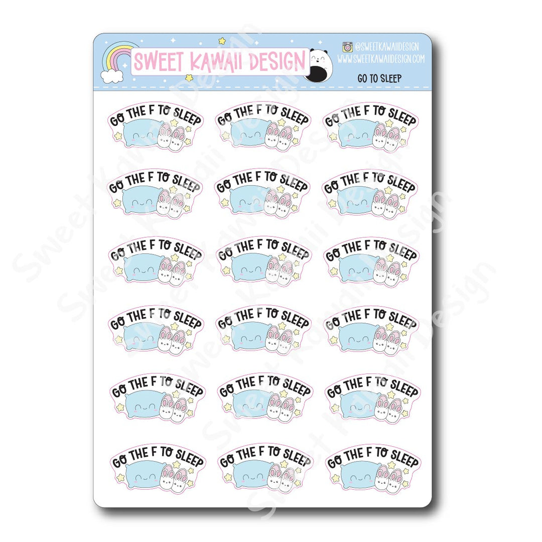 Kawaii Go to Sleep Stickers