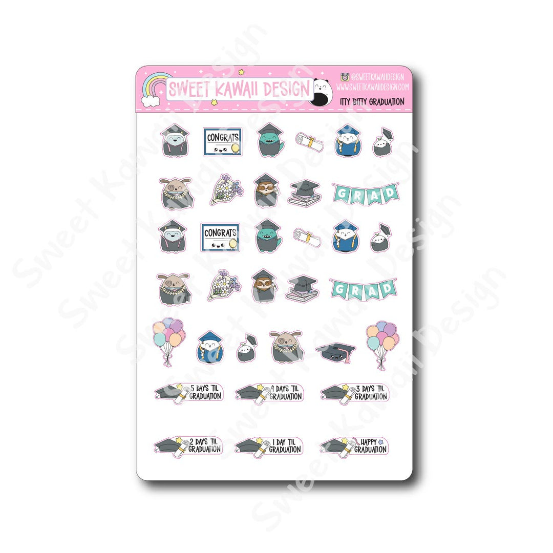 Kawaii Graduation Stickers