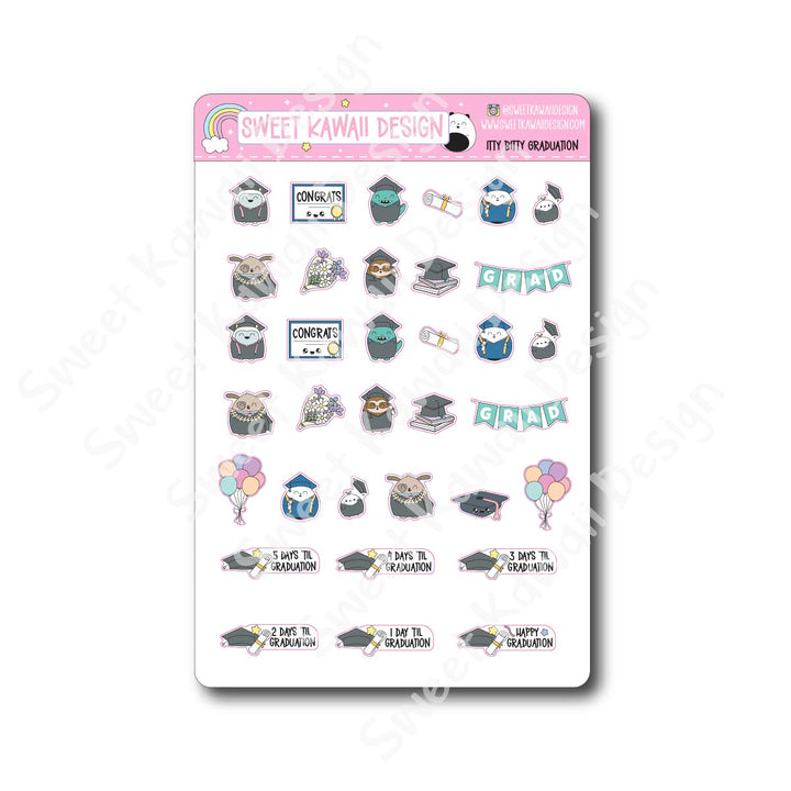 Kawaii Graduation Stickers