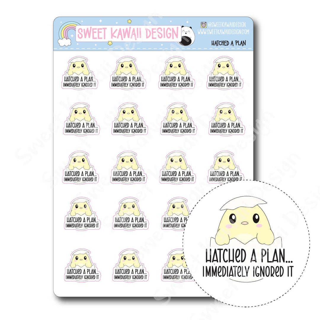 Kawaii Hatched a Plan Stickers