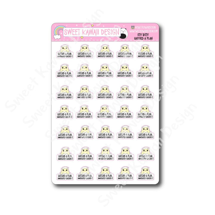 Kawaii Hatched a Plan Stickers