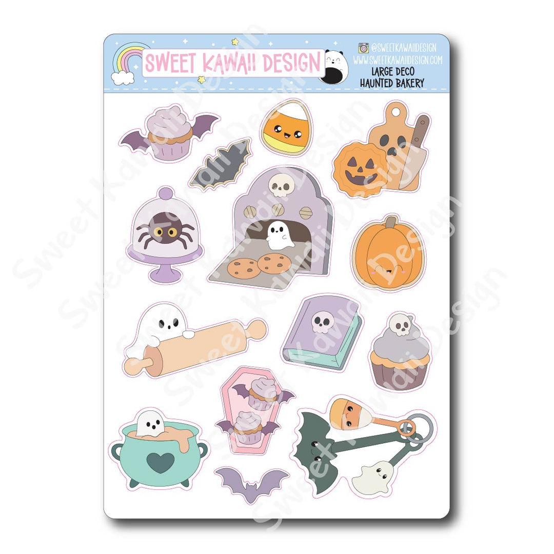 Kawaii Haunted Bakery Deco (LARGE) Stickers