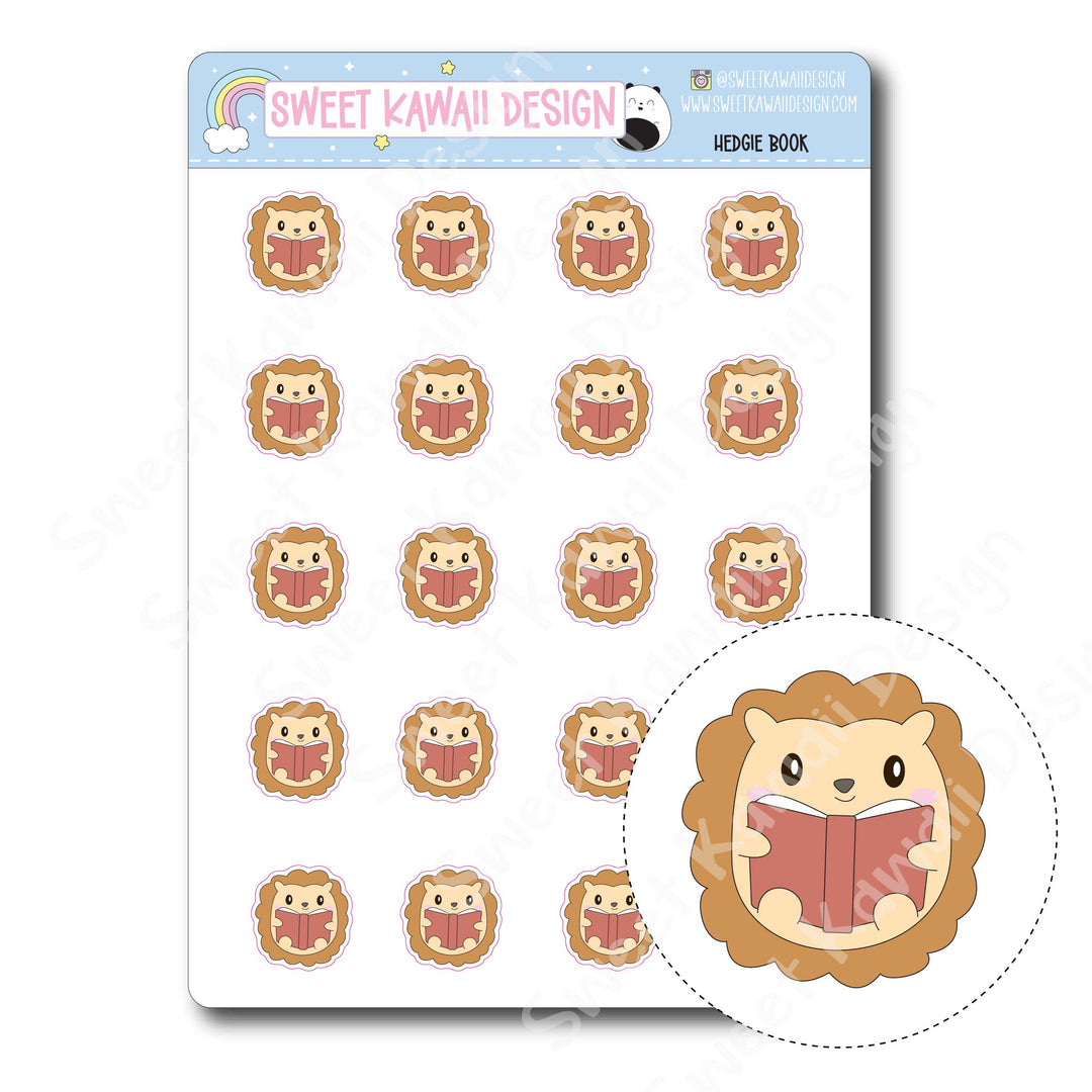 Kawaii Hedgie Book Stickers