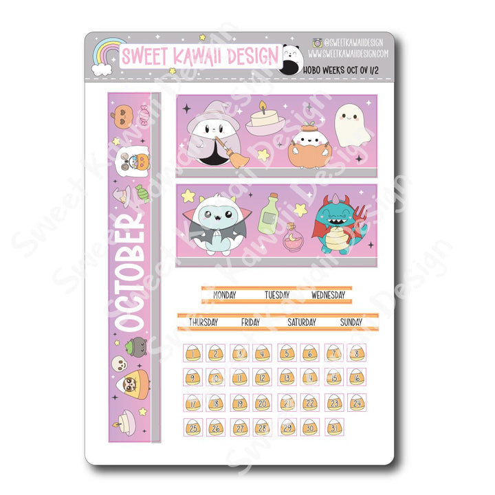 October 2025 Monthly Overview Stickers - HOBONICHI WEEKS