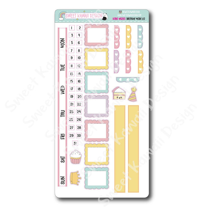 Weekly Kit - Birthday Mode - SIZE OPTIONS AVAILABLE