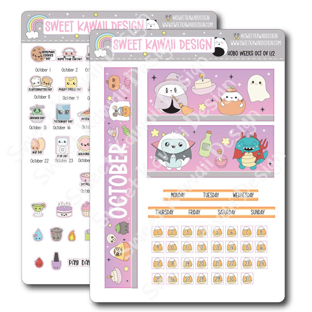 October 2025 Monthly Overview Stickers - HOBONICHI WEEKS