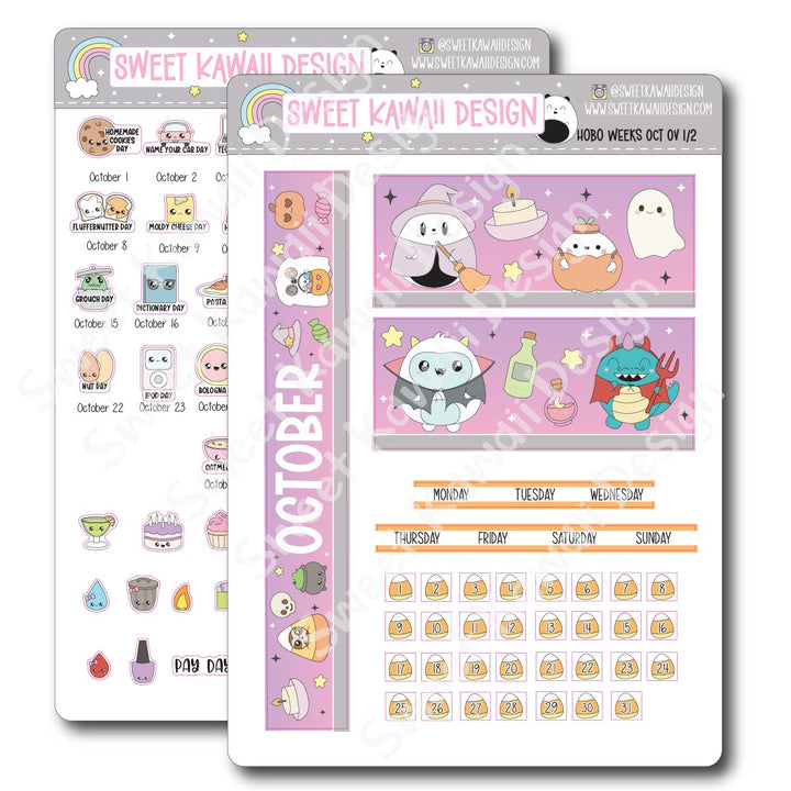 October 2025 Monthly Overview Stickers - HOBONICHI WEEKS