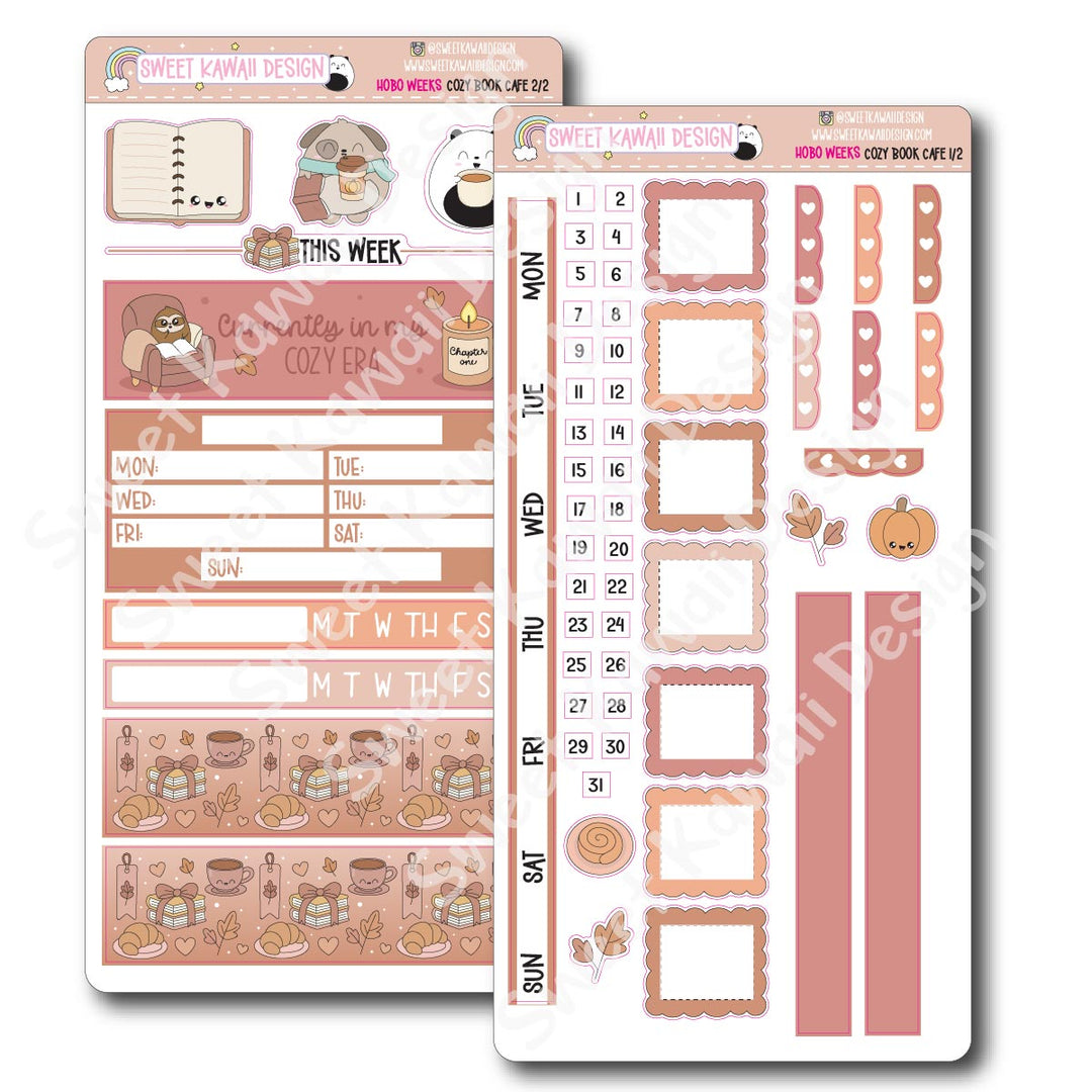 Weekly Kit - Cozy Book Cafe - SIZE OPTIONS AVAILABLE