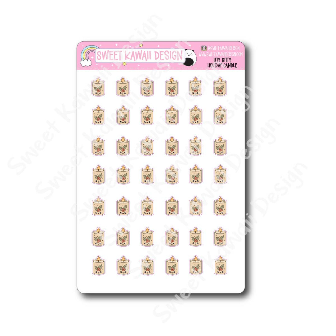 Kawaii Holiday Candle Stickers