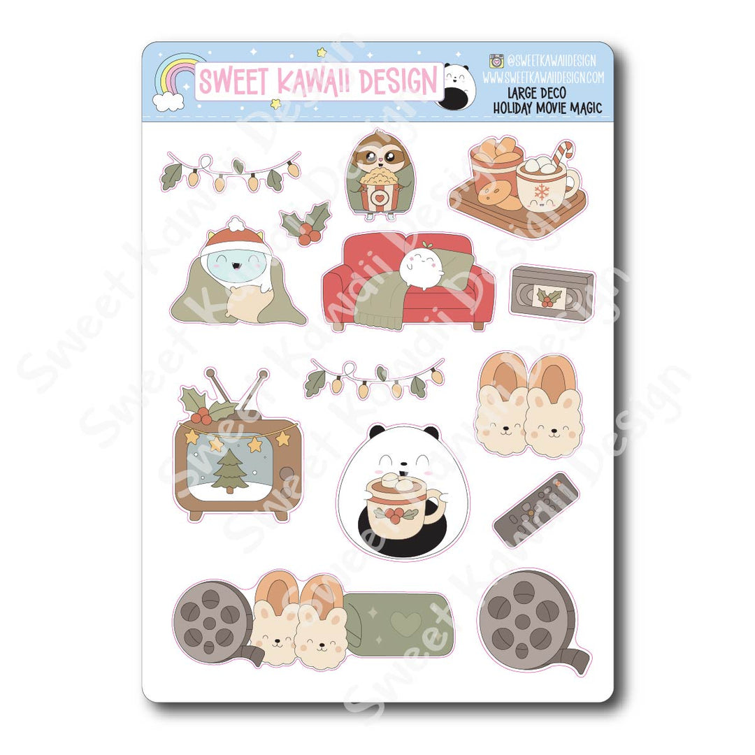 Kawaii Holiday Movie Magic Deco (LARGE) Stickers