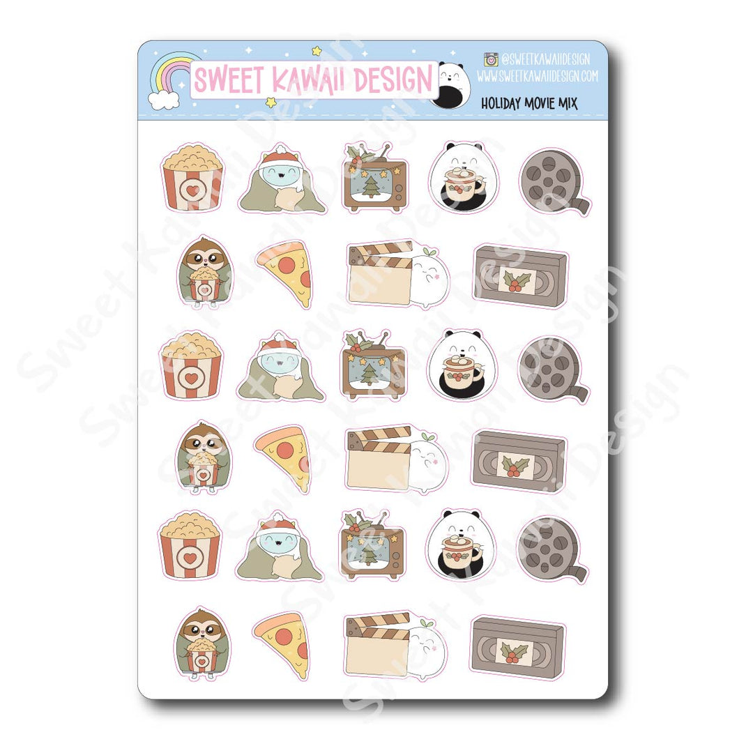 Kawaii Holiday Movie Mix Stickers