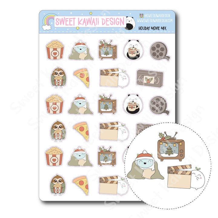 Kawaii Holiday Movie Mix Stickers