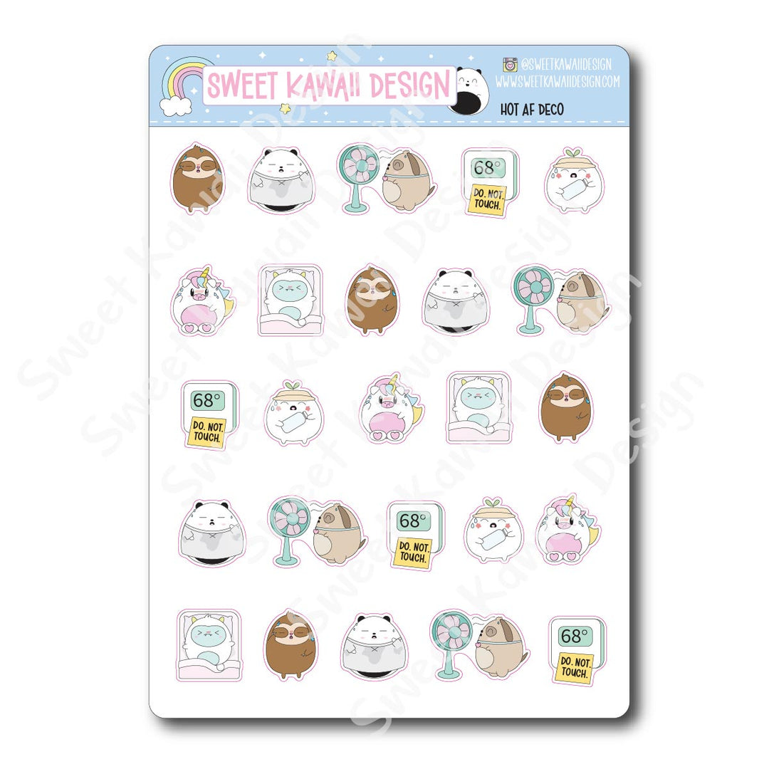 Kawaii Hot AF deco Stickers