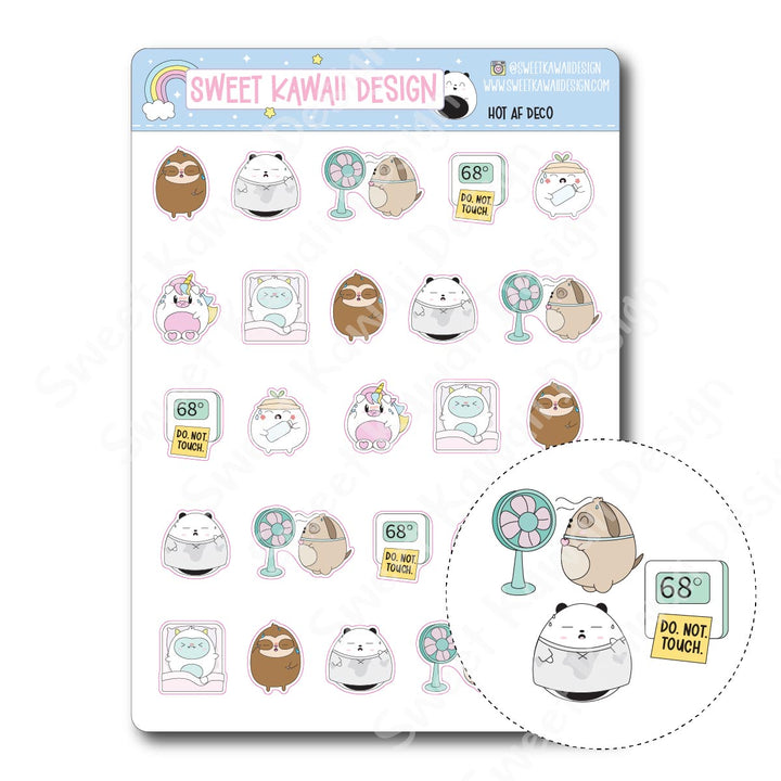 Kawaii Hot AF deco Stickers