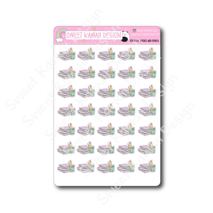 Kawaii Books and Pencil Stickers