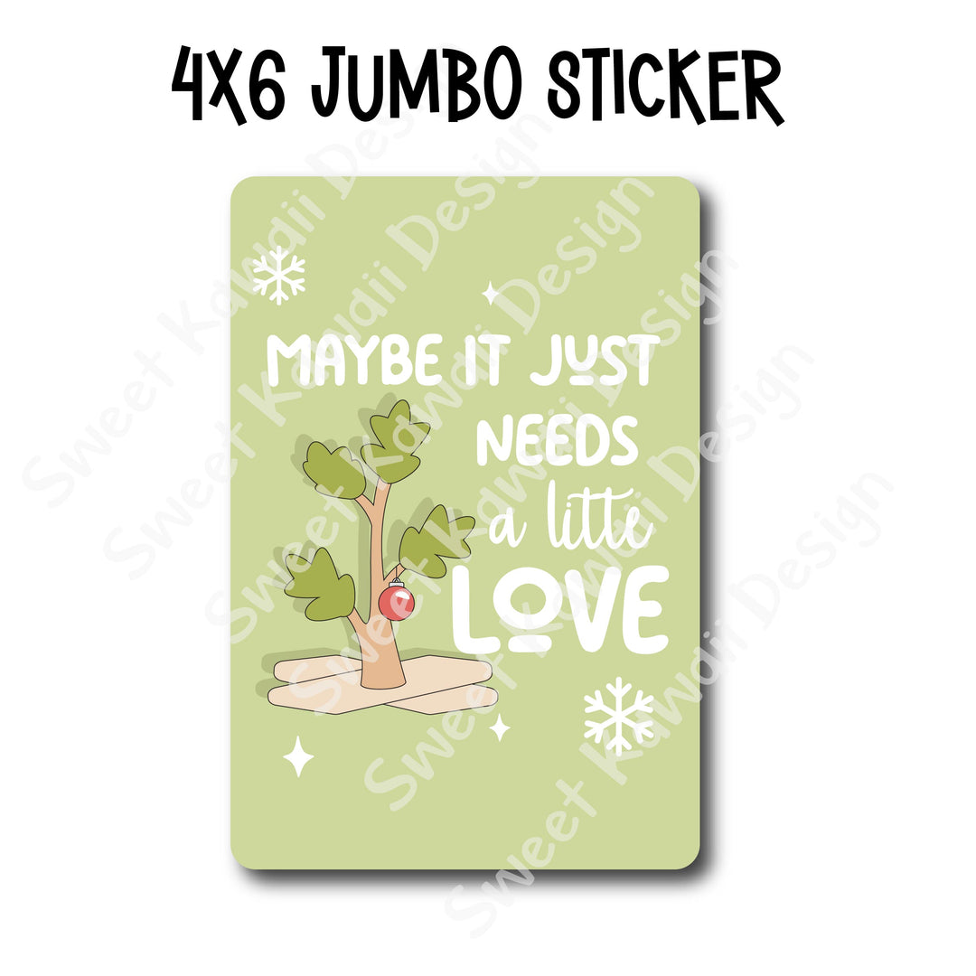 Kawaii Jumbo Sticker - Christmas Love - Size Options Available