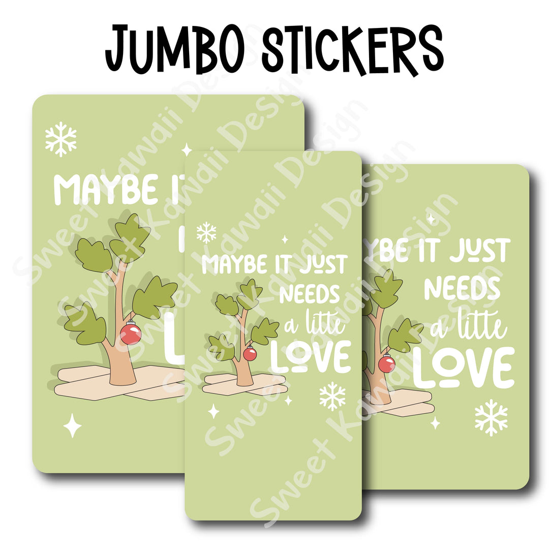 Kawaii Jumbo Sticker - Christmas Love - Size Options Available