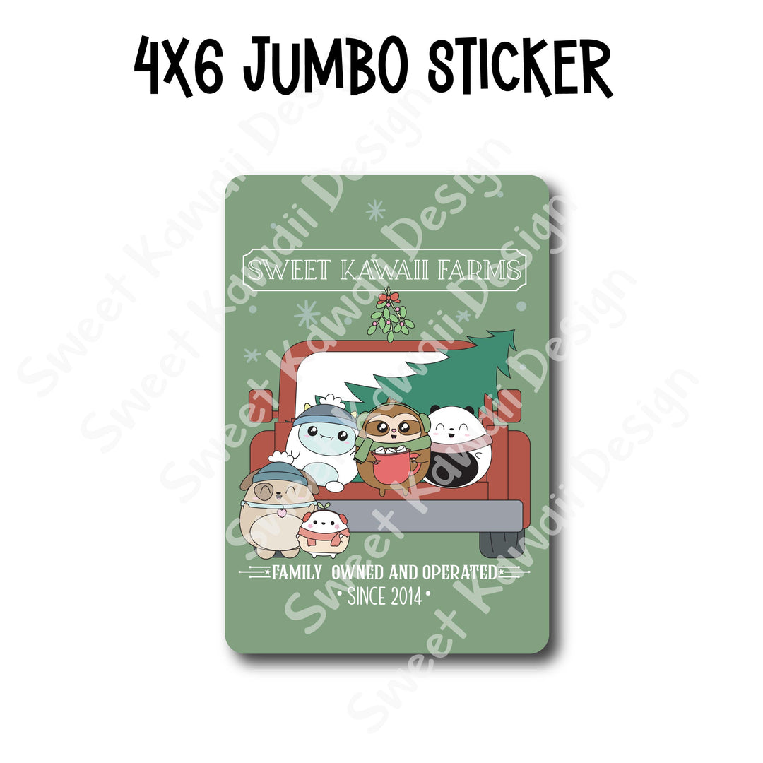 Kawaii Jumbo Sticker - Evergreen SKD Farms  - Size Options Available