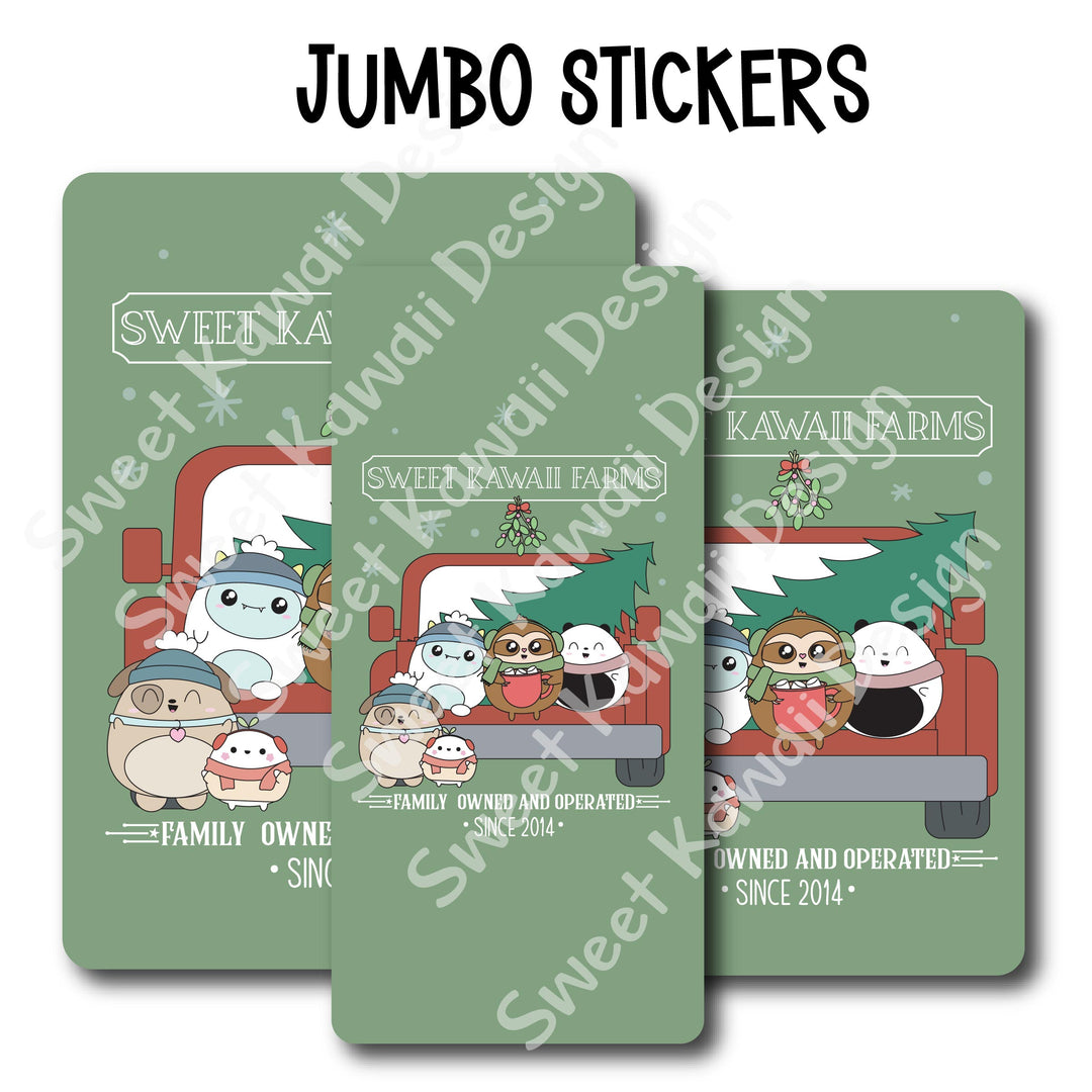 Kawaii Jumbo Sticker - Evergreen SKD Farms  - Size Options Available