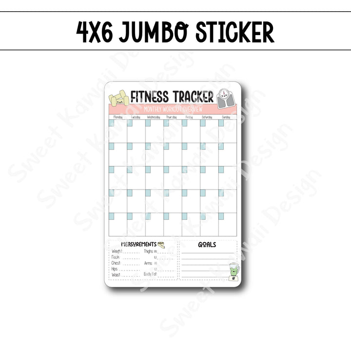 Kawaii Jumbo Sticker - Fitness Tracker - Size Options Available