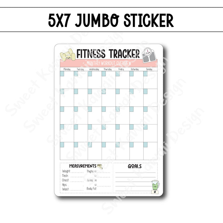 Kawaii Jumbo Sticker - Fitness Tracker - Size Options Available