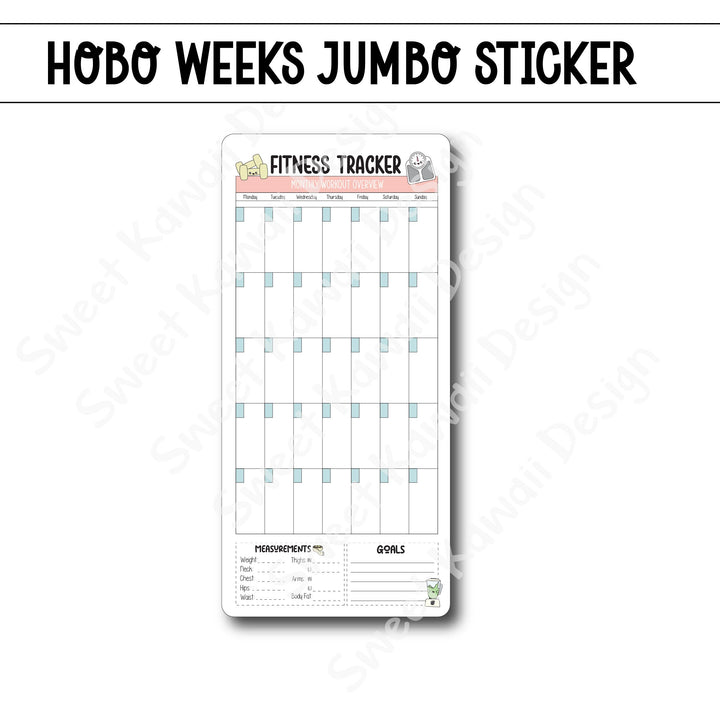 Kawaii Jumbo Sticker - Fitness Tracker - Size Options Available