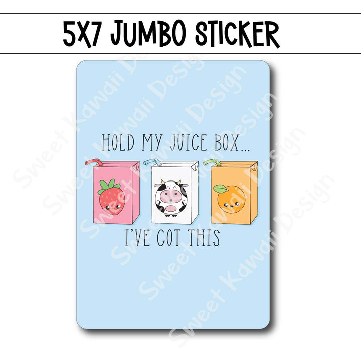Kawaii Jumbo Sticker - Juice Box - Size Options Available