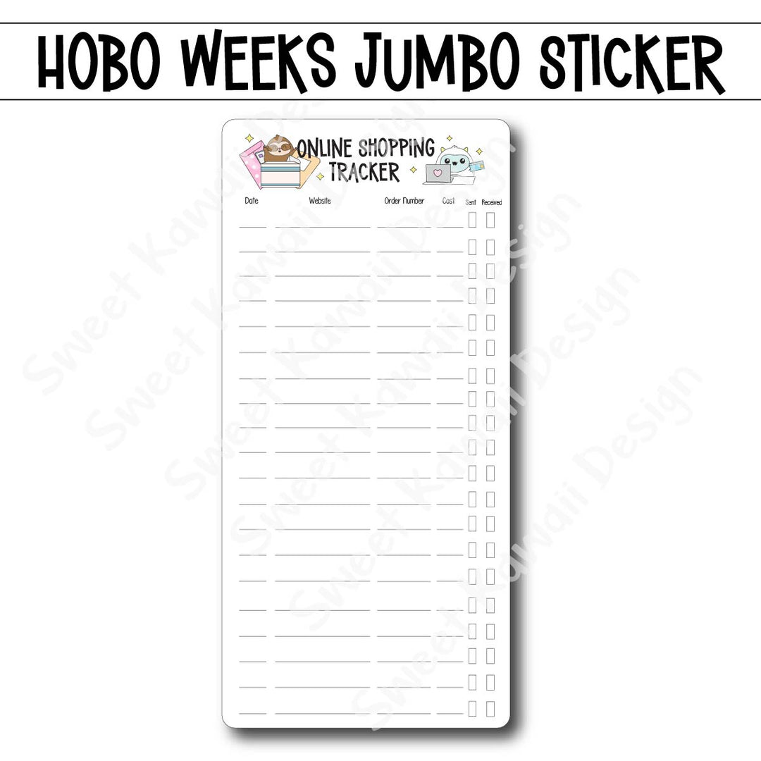 Kawaii Jumbo Sticker - Online Shopping Tracker - Size Options Available
