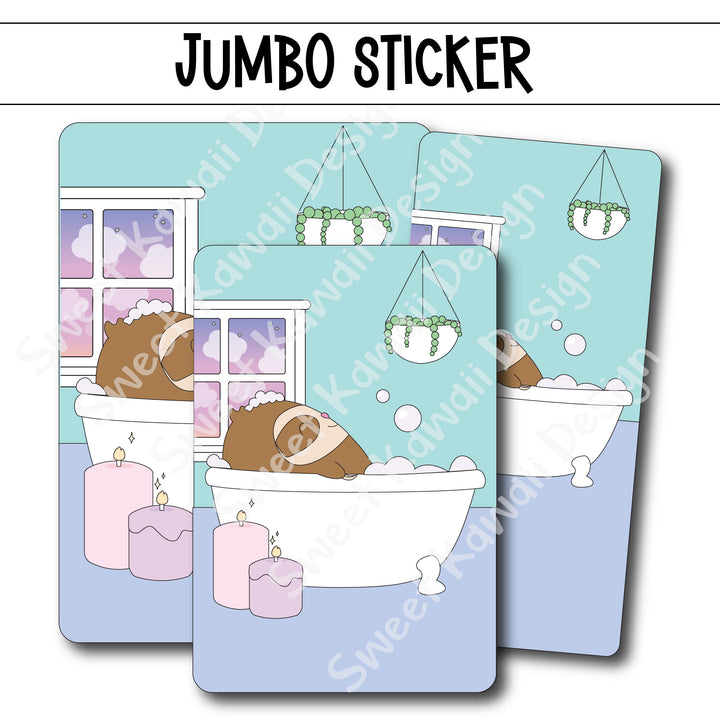 Kawaii Jumbo Sticker - Simon Bathtub - Size Options Available