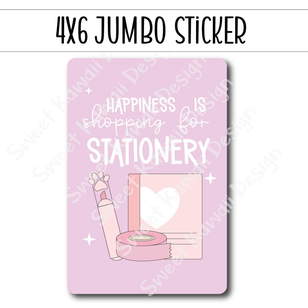 Kawaii Jumbo Sticker - Stationery Shopping - Size Options Available